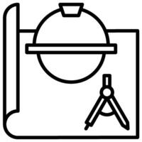 Architect outline icon vector