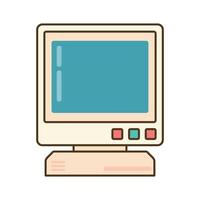 This image is a retro-styled illustration of an old-school personal computer vector