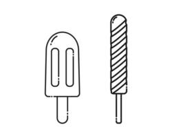 Eskimo and Frozen juice on stick linear icon Set 2 Logo Sticker Icon Pictogram design elements idea. Isolated illustration Thematic cards, poster, price tags, label or web promo banner, leaflet vector
