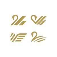 set of abstract modern swan logo vector
