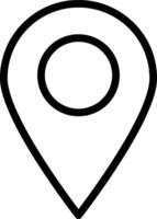 Outline map pointer icon isolated GPS location symbol Black clipart vector