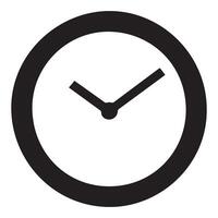 black and white clock icon on a white background vector