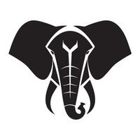 an elephant head with a long trunk and tusks vector