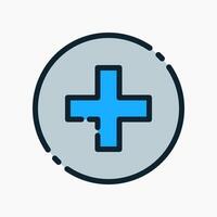 Design Illustration graphic of health mark icon with colored line style. Suitable for UI, mobile design, web design, etc. vector