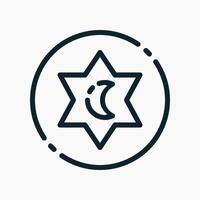 Design Illustration graphic of islamic symbol icon with line style. Suitable for UI, mobile design, web design, etc. vector