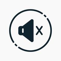 Design Illustration graphic of speaker mute icon with glyph style. Suitable for UI, mobile design, web design, etc. vector