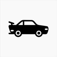 Design Illustration graphic of racing car icon with glyph style. Suitable for UI, mobile design, web design, etc. vector