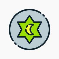 Design Illustration graphic of islamic symbol icon with colored line style. Suitable for UI, mobile design, web design, etc. vector