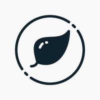 Design Illustration graphic of leaf icon with glyph style. Suitable for UI, mobile design, web design, etc. vector