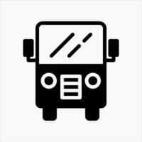 Design Illustration graphic of front veiw bus icon with glyph style. Suitable for UI, mobile design, web design, etc. vector
