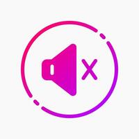 Design Illustration graphic of speaker mute icon with gradient style. Suitable for UI, mobile design, web design, etc. vector