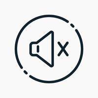 Design Illustration graphic of speaker mute icon with line style. Suitable for UI, mobile design, web design, etc. vector