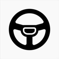 Design Illustration graphic of steering wheel icon with glyph style. Suitable for UI, mobile design, web design, etc. vector