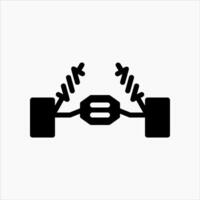 Design Illustration graphic of shockbreaker icon with glyph style. Suitable for UI, mobile design, web design, etc. vector