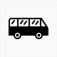 Design Illustration graphic of mini bus icon with glyph style. Suitable for UI, mobile design, web design, etc. vector