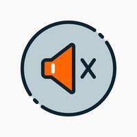 Design Illustration graphic of speaker mute icon with colored line style. Suitable for UI, mobile design, web design, etc. vector