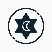 Design Illustration graphic of islamic symbol icon with glyph style. Suitable for UI, mobile design, web design, etc. vector