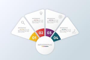 Circle chart infographic template with 4 options vector