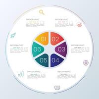 6 circle chart infographic design vector