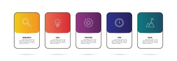 infographic template with 5 options or steps. For modern business presentations. vector