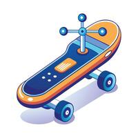 Futuristic AI Smart Skateboard Icon vector