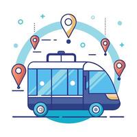 Autonomous AI Public Shuttle Icon vector