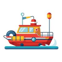 Fire Rescue Boat Icon vector