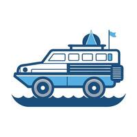 Amphibious Vehicle Icon vector