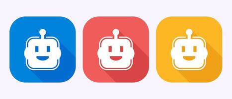 AI assistant icon. Digital or virtual assistant sign, Robot icon in shadow button design. vector