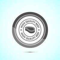 High quality beef icon design illustration, High quality beef meat badge, Fresh meat label, Gray color button design vector