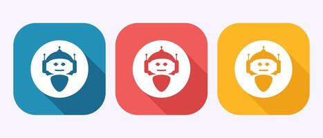 AI assistant icon design. Digital or virtual assistant sign, Robot icon in shadow button. vector
