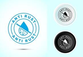Anti rust icon design. Anti oxidation icon, Rust resistant symbol, Color black and white vector