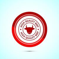 High quality beef icon design illustration, High quality beef meat badge, Fresh meat label, Red color button design vector