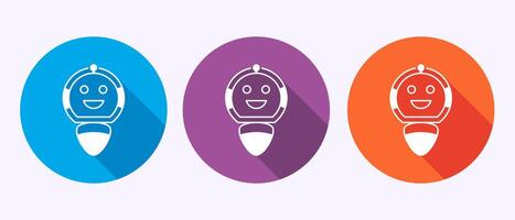AI assistant icon design. Digital or virtual assistant sign, Robot icon in shadow button design. vector