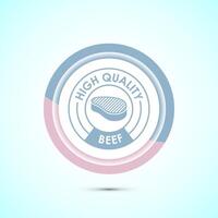 High quality beef icon design illustration, High quality beef meat badge, Fresh meat label, Pastel color button design vector