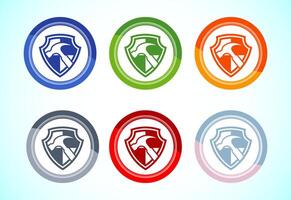 Durable icon design illustration, Durable logo for product design element. 6 color button design set vector