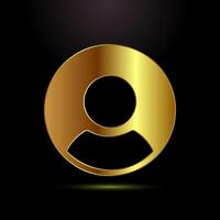 User profile icon design illustration, User profile sign, gold color style vector