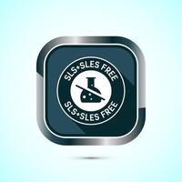 SLS free icon design illustration, SLS and SLES free label badge for web, Gray color shadow button design vector