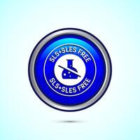 SLS free icon design illustration, SLS and SLES free label badge for web, Blue color round button design vector