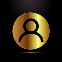 User profile icon design illustration, User profile avatar sign, gold color style vector