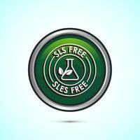 SLS free icon design illustration, SLS and SLES free label badge for web, Green color round button design vector