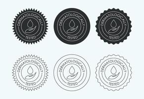 Dermatologically tested icon design template vector