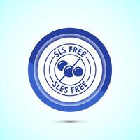 SLS free icon design illustration, SLS and SLES free label badge for web, Blue color button design vector