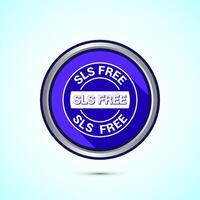 SLS free icon design illustration, SLS and SLES free label badge for web, Blue color shadow button design vector