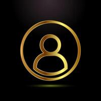 User profile icon, User profile avatar, gold color style vector