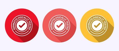 Dermatologically tested icon design in shadow button design. vector