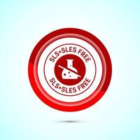 SLS free icon design illustration, SLS and SLES free label badge for web, Red color button design vector