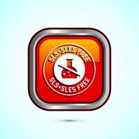 SLS free icon design illustration, SLS and SLES free label badge for web, Orange color square button design vector