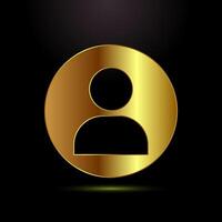 User profile icon design, User profile sign, gold color style vector