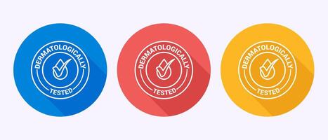 Dermatologically tested icon, dermatologist clinic icon in shadow button design. vector